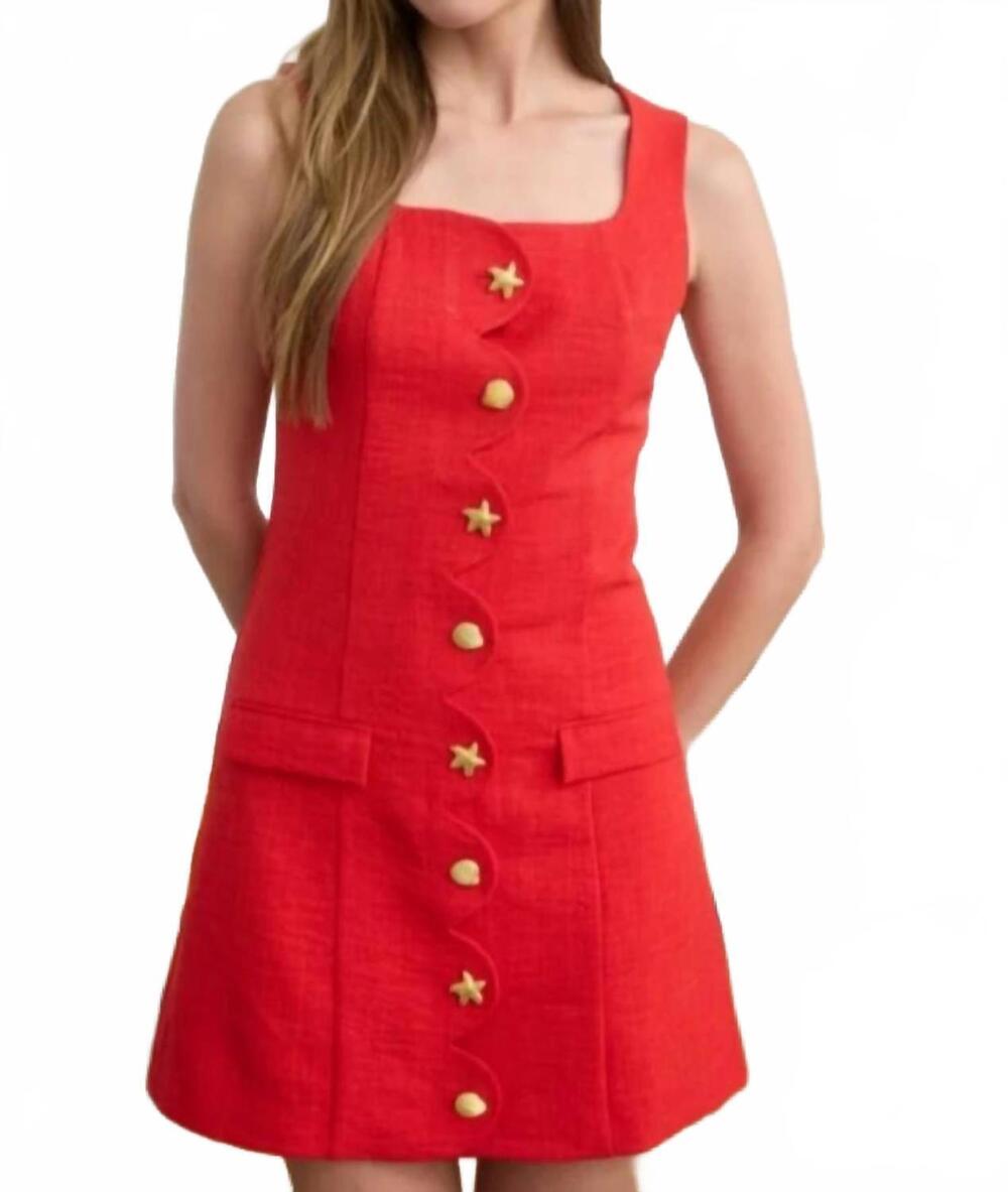 NEW ZOE AND CLAIRE button up mini dress in red